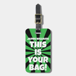 Etiqueta De Bagagem Viagem de Atenção à Bag Personalizada Verde Engraç