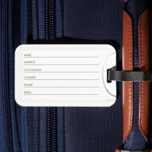 Etiqueta De Bagagem viagem de avião na moda (Verso Insitu 4)