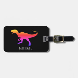 Etiqueta De Bagagem Viagem de dinossauro Personalizado Colorido