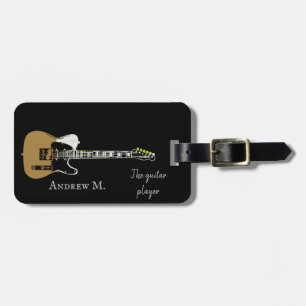 Etiqueta De Bagagem Viagem de guitarra/guitarrista personalizada