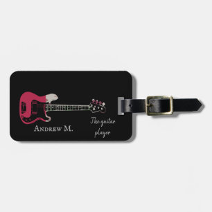 Etiqueta De Bagagem Viagem de guitarra/guitarrista personalizada