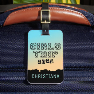 Etiqueta De Bagagem Viagem de Meninas 2023 Fim de Semana de Férias Gra