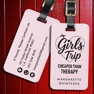 Etiqueta De Bagagem Viagem de Meninas Mais Barata que Terapia Divertid
