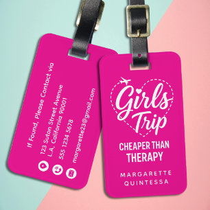 Etiqueta De Bagagem Viagem de Meninas Rosa e Branca Mais Barata que Te