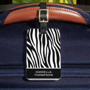 Etiqueta De Bagagem Viagem de Padrão Impresso de Zebra da Montanha Mod