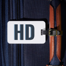 Etiqueta De Bagagem Viagem de praia de Vintage, Monograma de Sombra Az