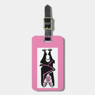 Etiqueta De Bagagem Viagem - Desenho manual - MTD preto - vida selvage