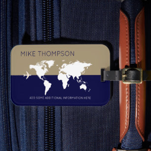 Etiqueta De Bagagem Viagem do Mundo Moderno Masculino Simples Elegante