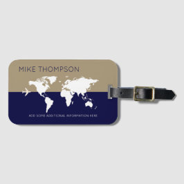 Etiqueta De Bagagem Viagem do Mundo Moderno Masculino Simples Elegante