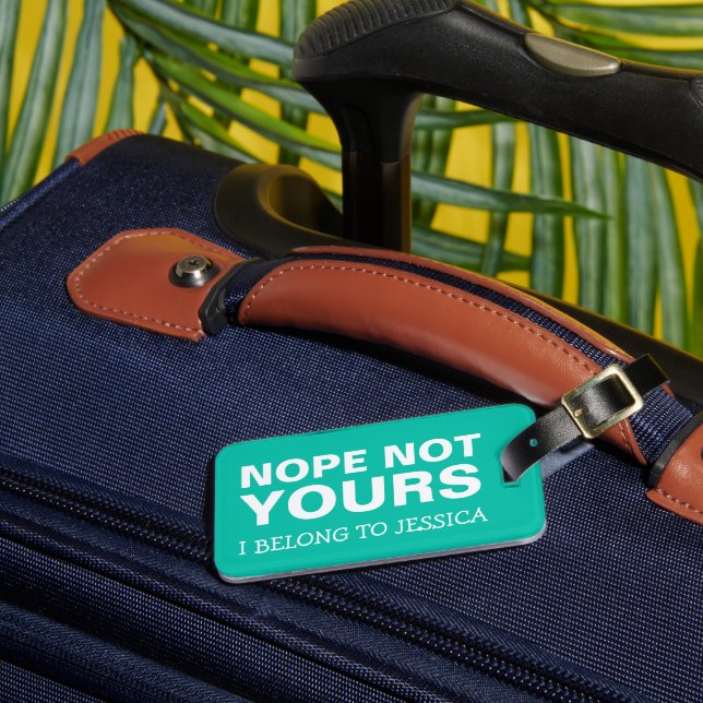 Etiqueta De Bagagem Viagem Engraçado Personalizado | Mint Green (Frente Insitu 3)