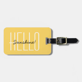 Etiqueta De Bagagem Viagem Moderno Alô Typografia Sunshine Amarelo