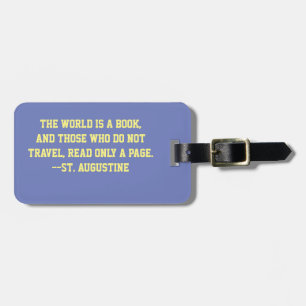 ETIQUETA DE BAGAGEM VIAGEM. "O MUNDO É UM LIVRO. . . " CUSTOMIZ