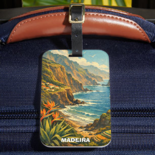 Etiqueta De Bagagem Viagem para Falésias Costeiras de Madeira Portugal
