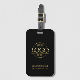 Etiqueta De Bagagem Viagem para funcionários do logotipo preto simples