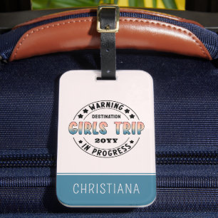 Etiqueta De Bagagem Viagem Personalizada de Meninas em Andamento Gradi
