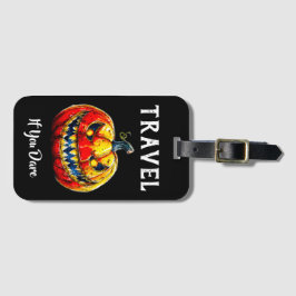 Etiqueta De Bagagem Viagem se ousar o Halloween sorrir de abóbora