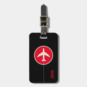 Etiqueta De Bagagem viagem vermelho preto personalizado do avião