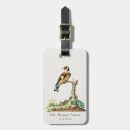 Etiqueta De Bagagem Viagens Personalizadas do Pintassilgo Vintage Dour