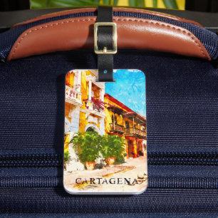 Etiqueta De Bagagem Viagens vintage Cartagena Colômbia