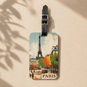 Etiqueta De Bagagem Viagens vintage da Torre Eifel de Paris