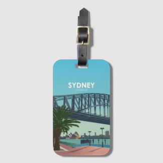 Etiqueta De Bagagem Viagens vintage de Sydney Harbor na Austrália