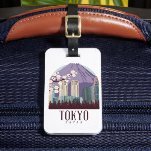 Etiqueta De Bagagem Viagens vintage do Japão de Tóquio