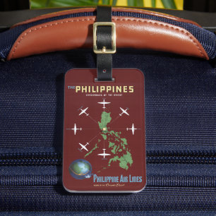 Etiqueta De Bagagem Viagens vintage Para Linhas Aéreas Filipinas