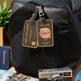 Etiqueta De Bagagem Viagens vintage Retroativa de Miami Florida