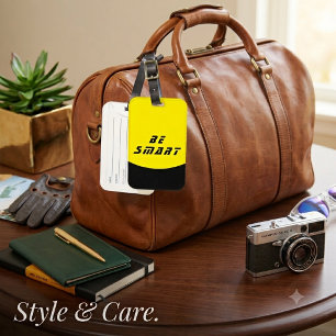 Etiqueta De Bagagem Viaje com Sabedoria com o Design Be SMART Tag