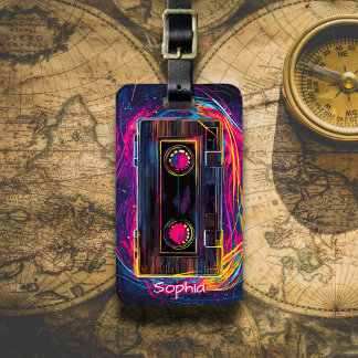 Etiqueta De Bagagem Vibes de Cassete Retro