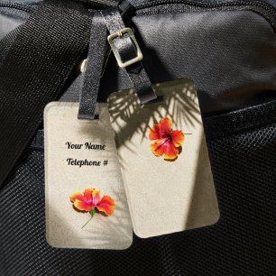 Etiqueta De Bagagem Vibes tropicais Hibiscus