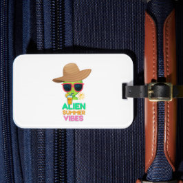 Etiqueta De Bagagem Vibrações Legais de Férias de Verão de Alien