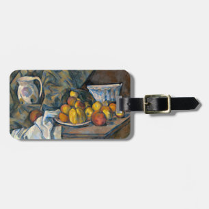 Etiqueta De Bagagem Vida de Paul Cezanne   ainda com maçãs e pêsseg