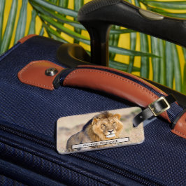 Etiqueta De Bagagem Vida selvagem Leão viagem Safari animal personaliz