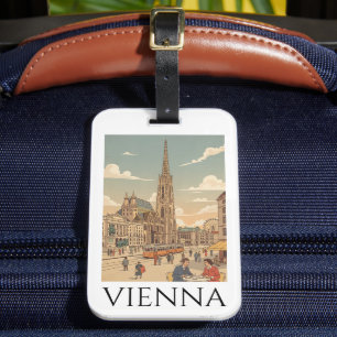 Etiqueta De Bagagem Viena Áustria Café Cultura Viagens Antigas
