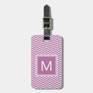 Etiqueta De Bagagem Vigas roxas Bodacious modernas com monograma