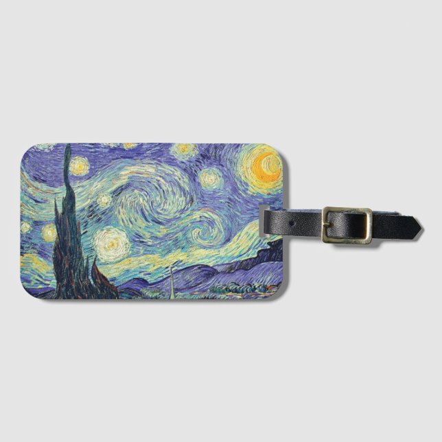 Etiqueta De Bagagem Vincent Van Gogh/ A Noite Estrelada    (Frente Horizontal)