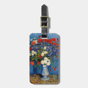 Etiqueta De Bagagem Vincent van Gogh - Vase com Cornflower e Poppies