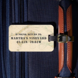 Etiqueta De Bagagem Vintage 1920 Náutico Martha's Vineyard