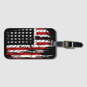 Etiqueta De Bagagem Vintage American Flag