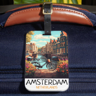 Etiqueta De Bagagem Vintage Amsterdam - Países Baixos Painting
