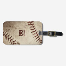 Vintage Baseball Name Number Rustic Retro