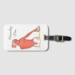 Etiqueta De Bagagem Vintage Beach Girl com elegância de verão de conch