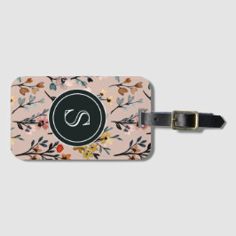Etiqueta De Bagagem Vintage Blooms: Dusty Rosa Boho Floral Watercolor