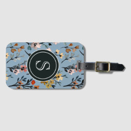 Etiqueta De Bagagem Vintage Blooms: Molho Azul Boho Floral