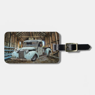 Etiqueta De Bagagem Vintage Blue Truck