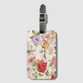 Etiqueta De Bagagem vintage bonito colorido floral