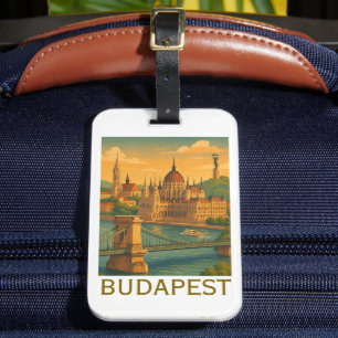 Etiqueta De Bagagem Vintage Budapest Hungria Viagem Art Impressão