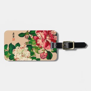 Etiqueta De Bagagem Vintage Camellias Japonesas. Rosa Profundo no Lug