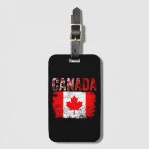Etiqueta De Bagagem Vintage Canada Flag Canadian Flag Mapeaf
